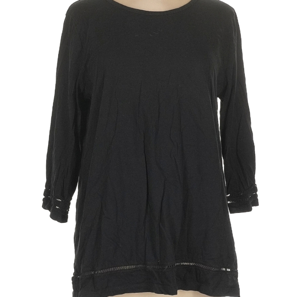Karen Scott lattice trim top,NEW